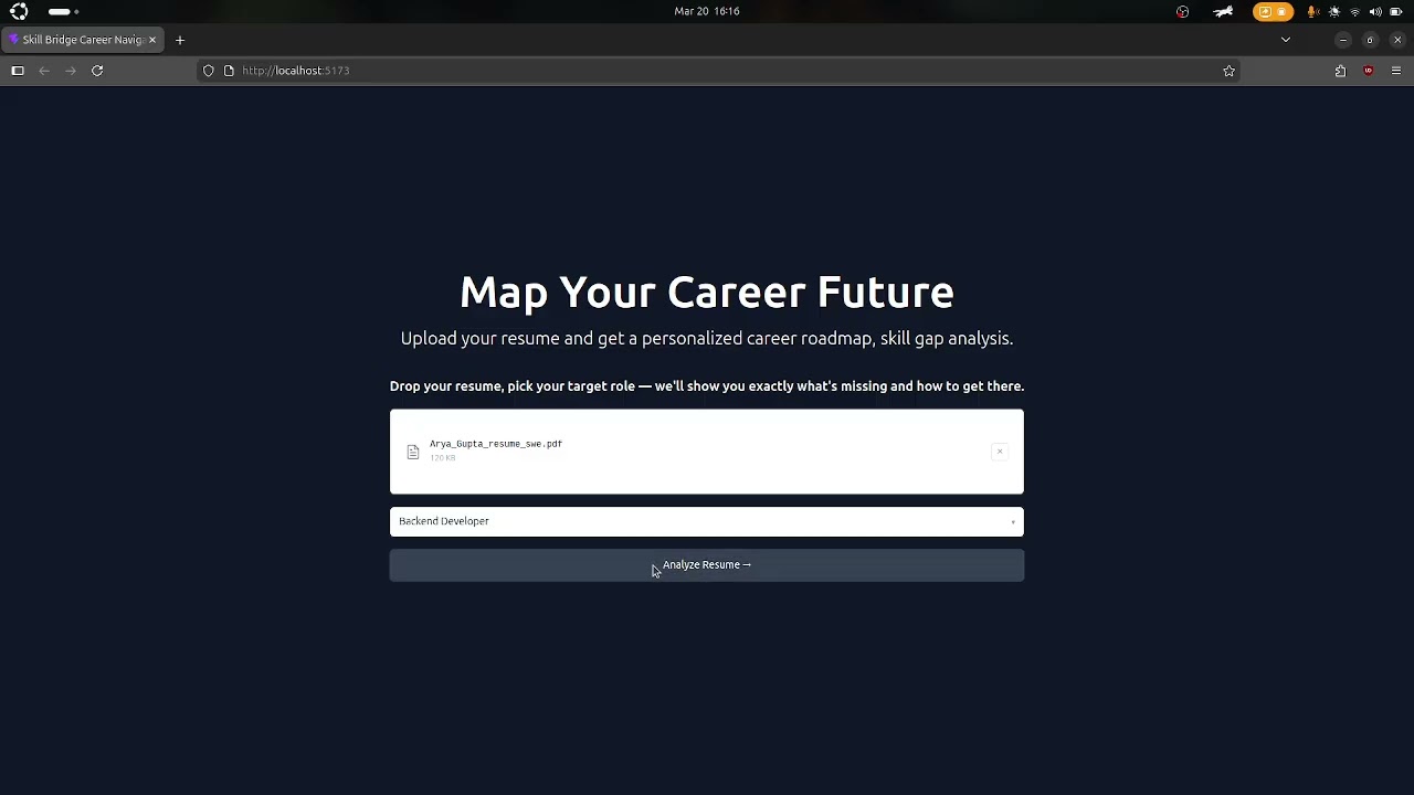GitHub - arya23923/skill-bridge-career-navigator: Resume-based career ...