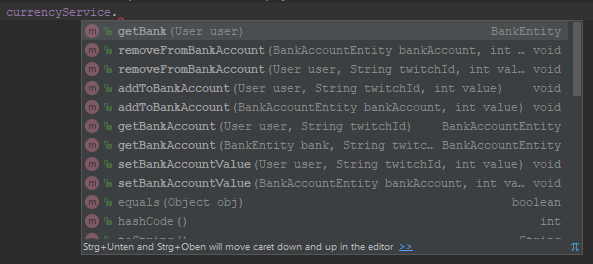 functions of currencyService