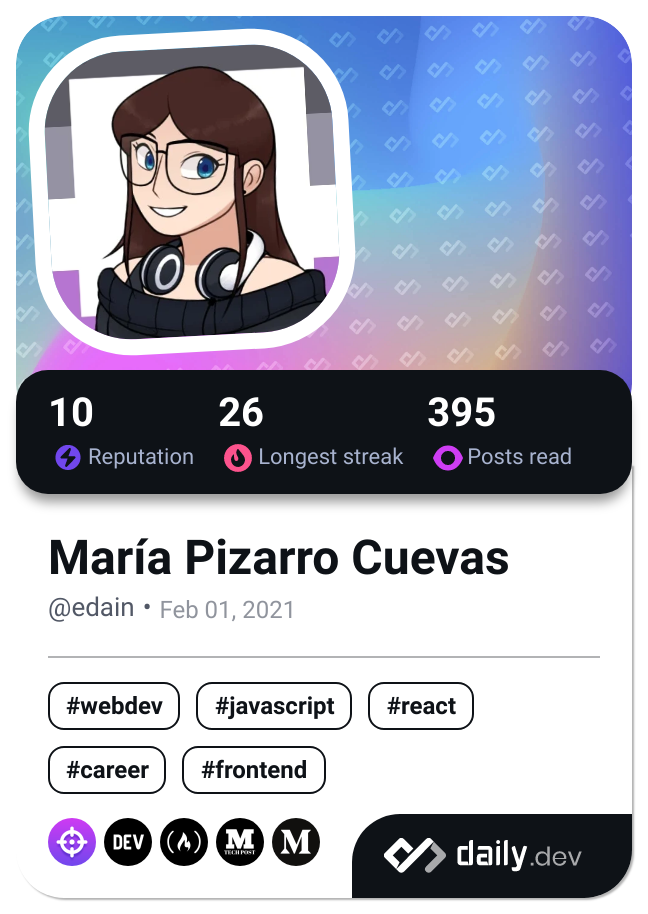 María Pizarro Cuevas's Dev Card