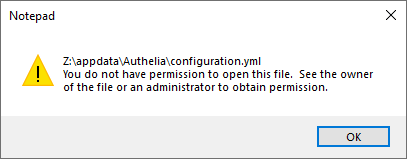 file permissions error