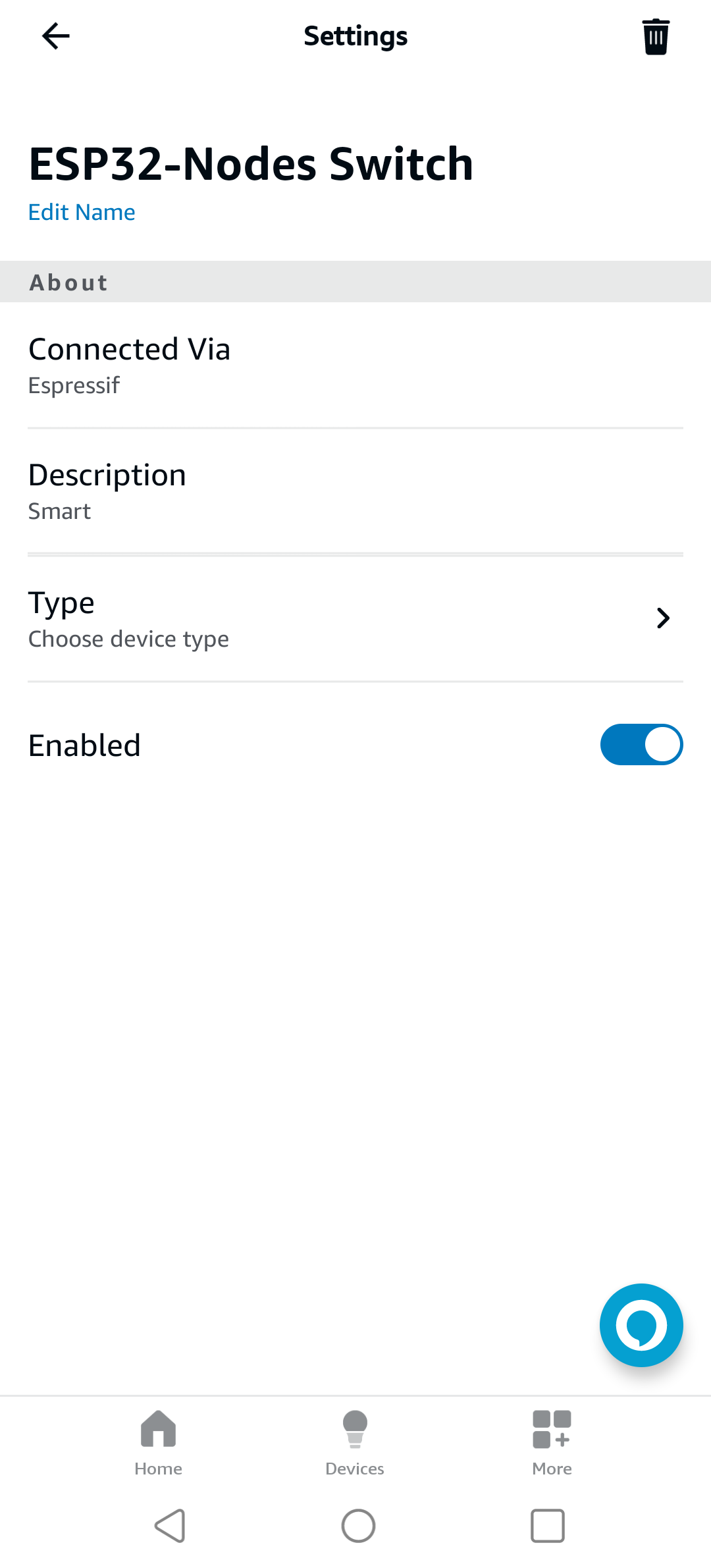 RainMaker. ESP32 Node Switch Setting