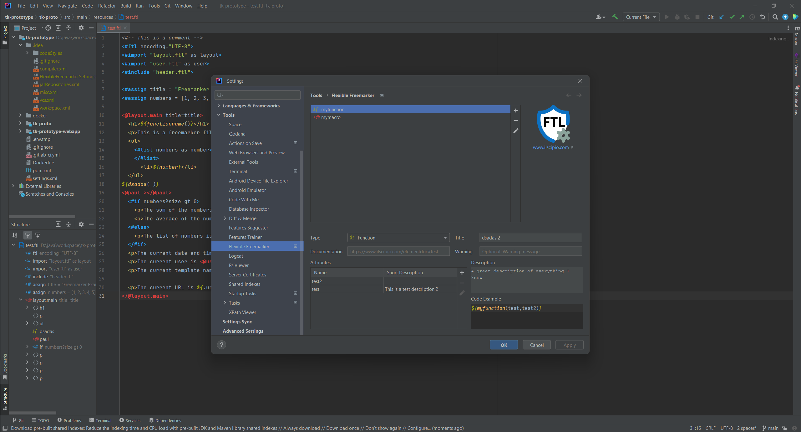 A screenshot of a JetBrains IDE showing the settings panel that allows users to update