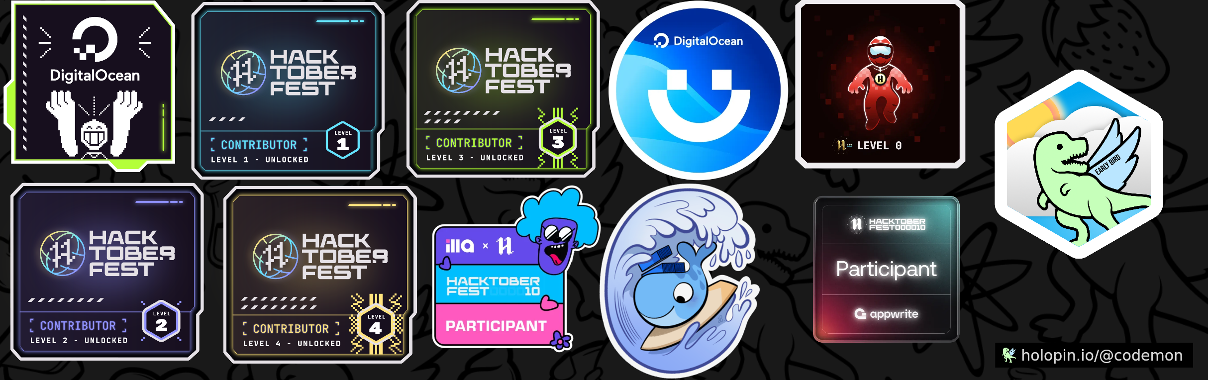 @codemon's Holopin board