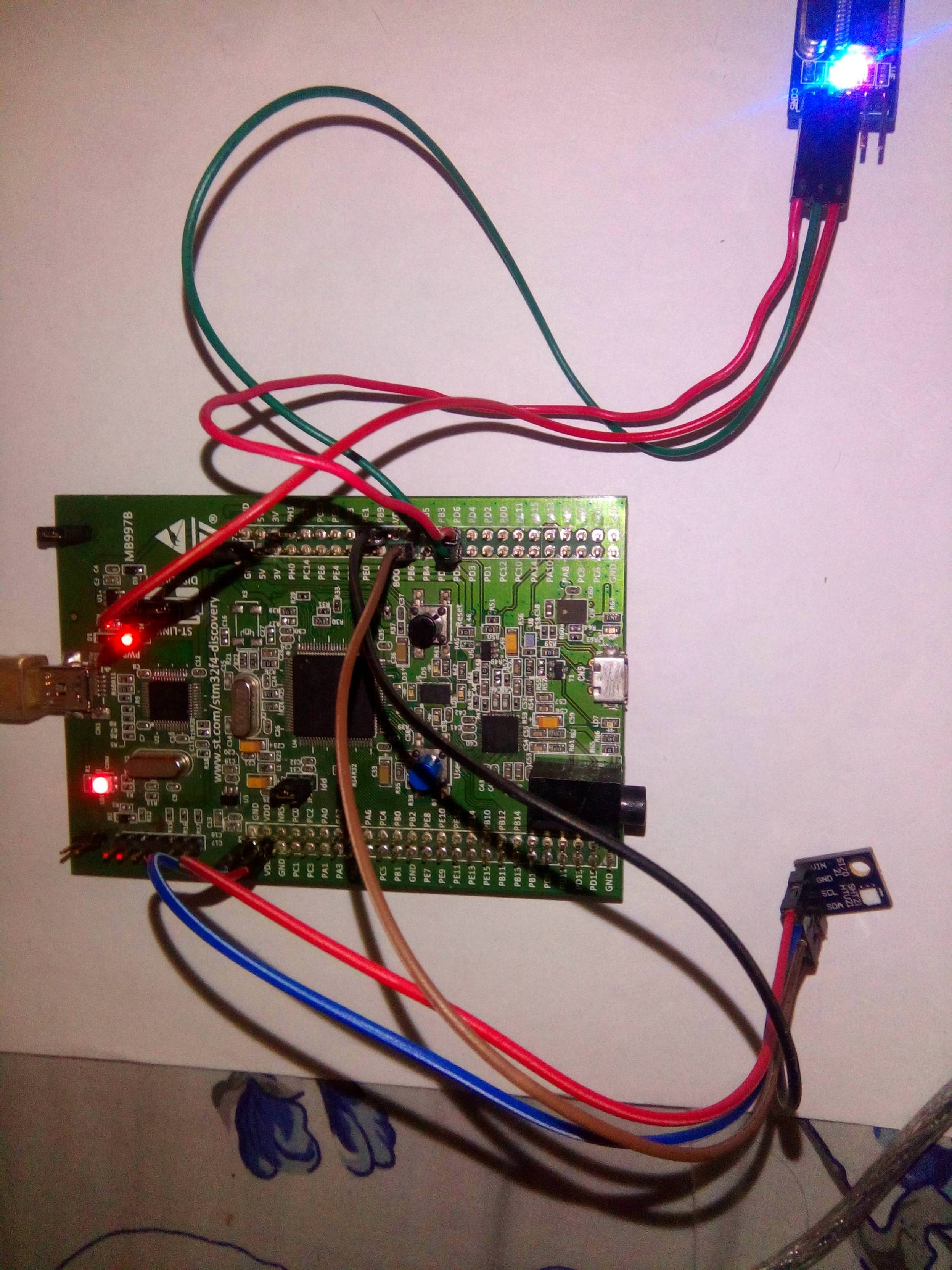 UART and HTU21D example wiring for stm32f4discovery board