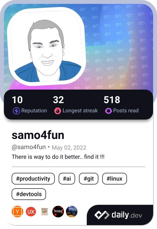 samo4fun's Dev Card