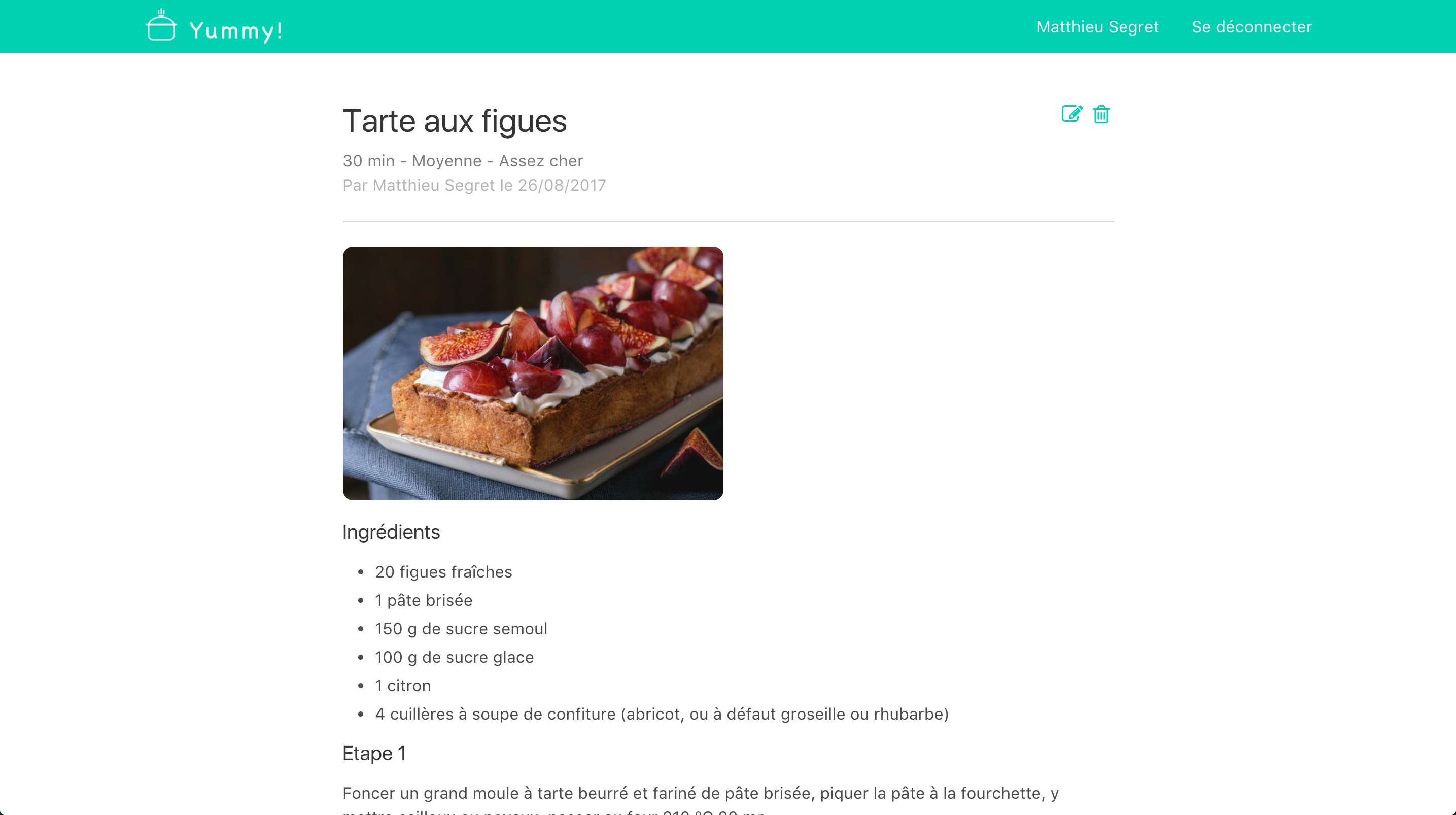 Recipe page