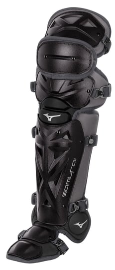 mizuno-samurai-adult-baseball-shin-guards-16-5-black-grey-1