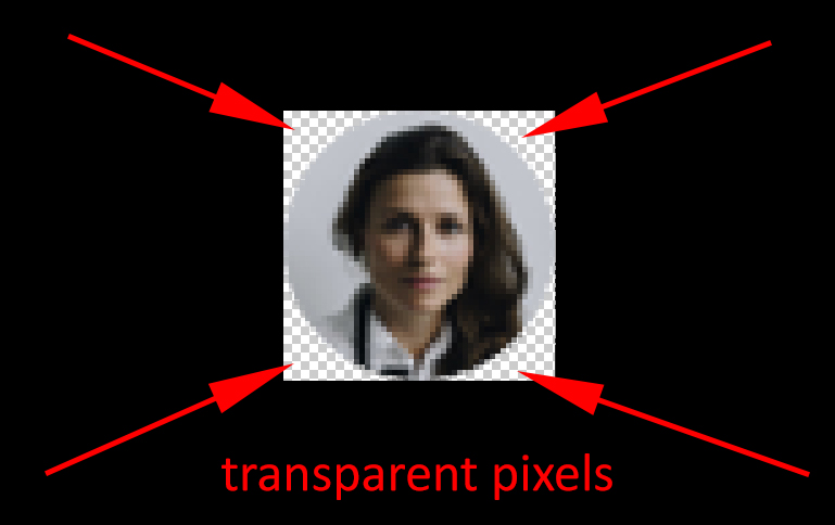 Image showing transparent pixels