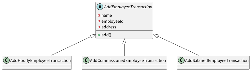 AddEmployeeTransaction 클래스 계층 구조