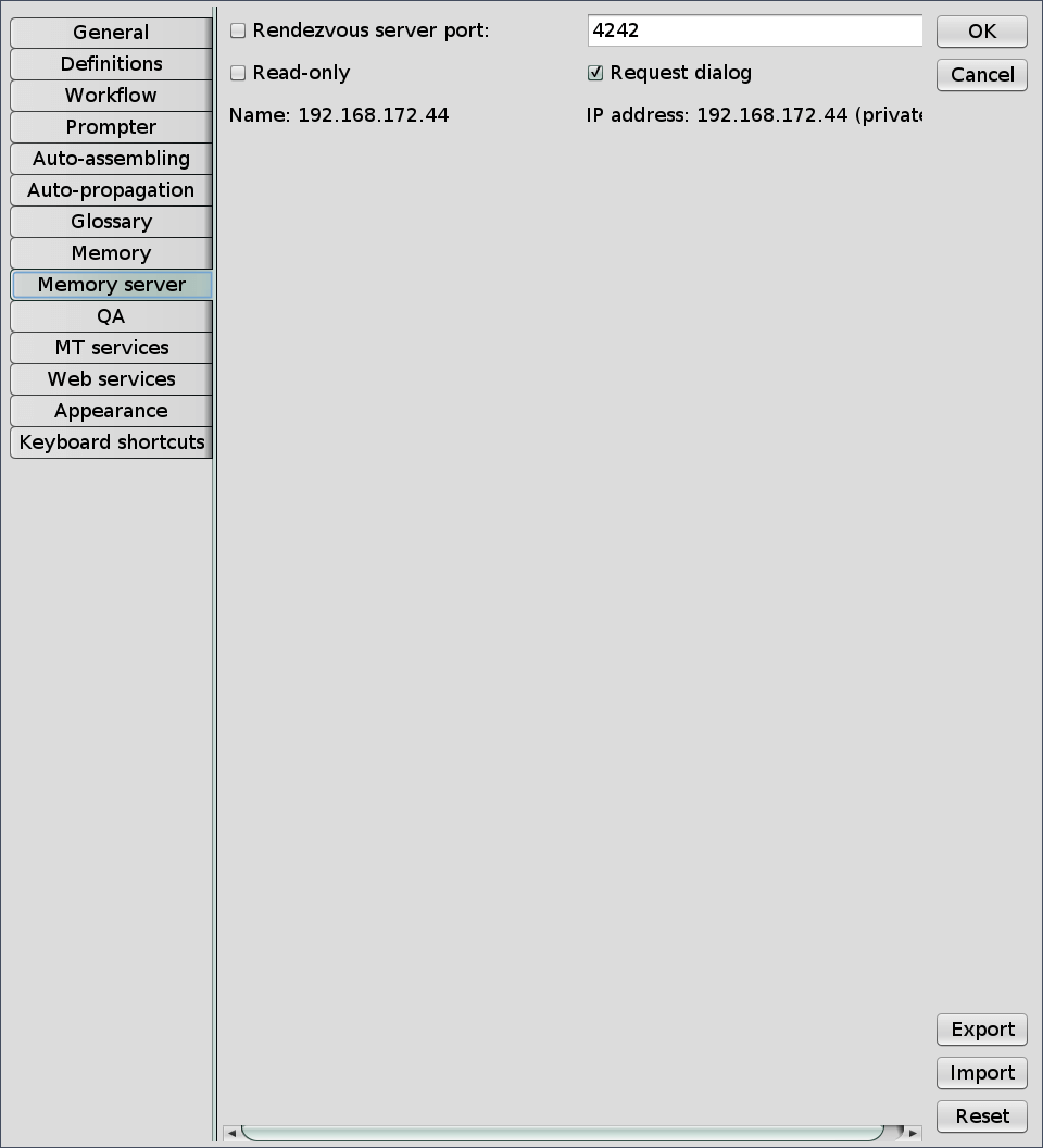 Memory server pane