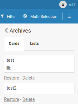 Wekan kanban screenshot