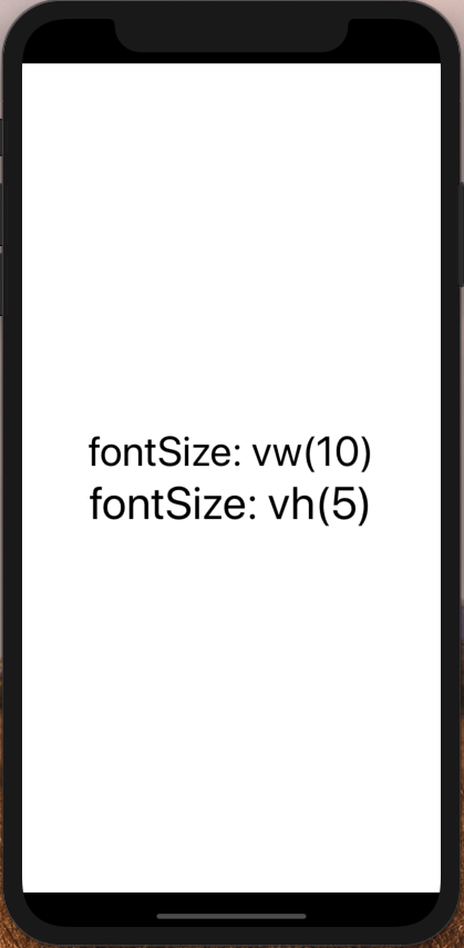 vh() and vw() <Text> example