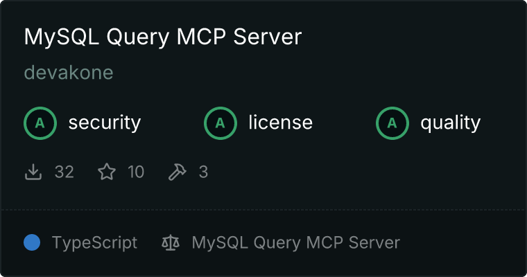 MySQL Query Server MCP server