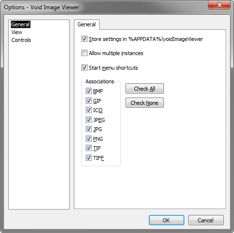 Void Image Viewer Options General