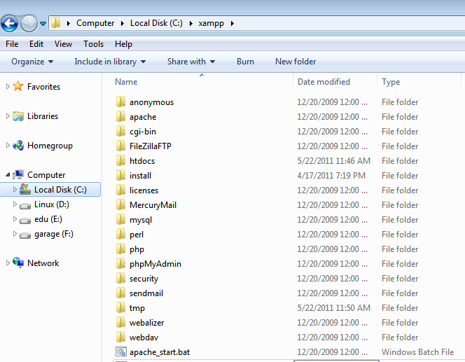 Xampp Folder