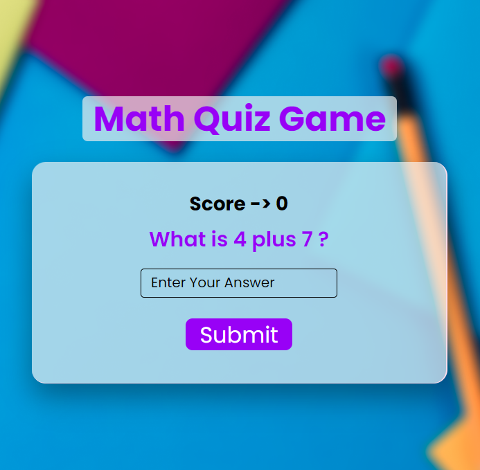 Math Quiz Game Banner