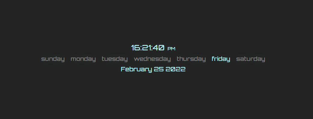 Digital clock screenshot