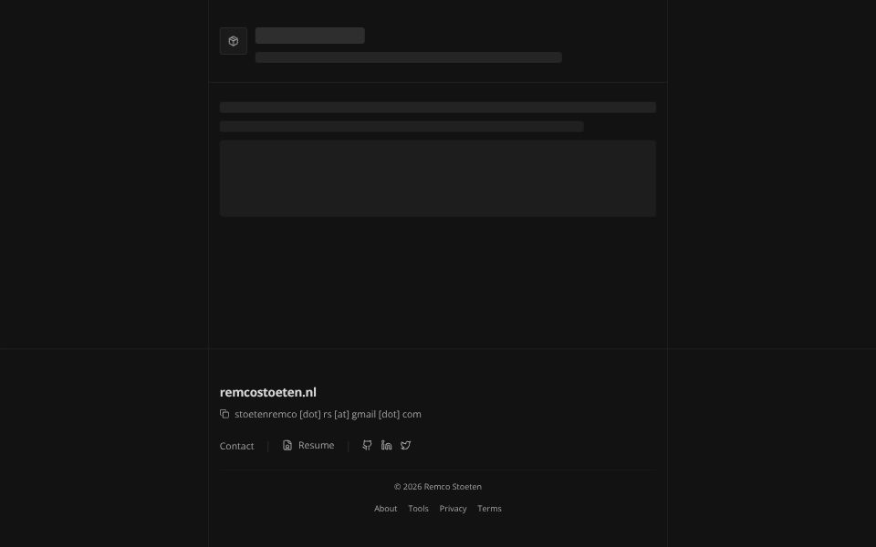 Screenshot of /packages/[slug]