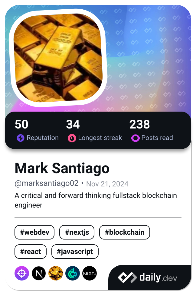 Mark Santiago's Dev Card