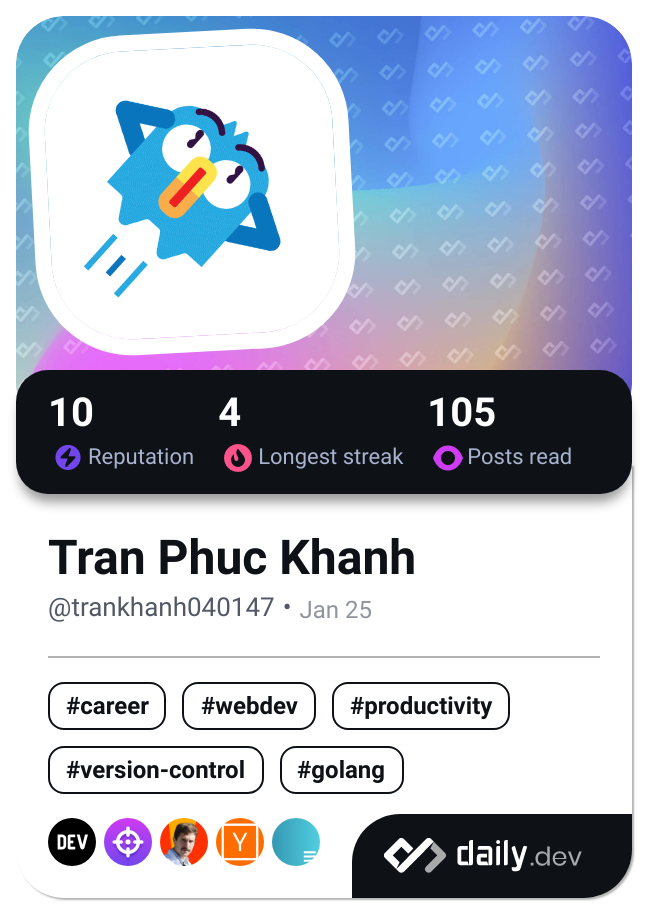 Tran Phuc Khanh's Dev Card