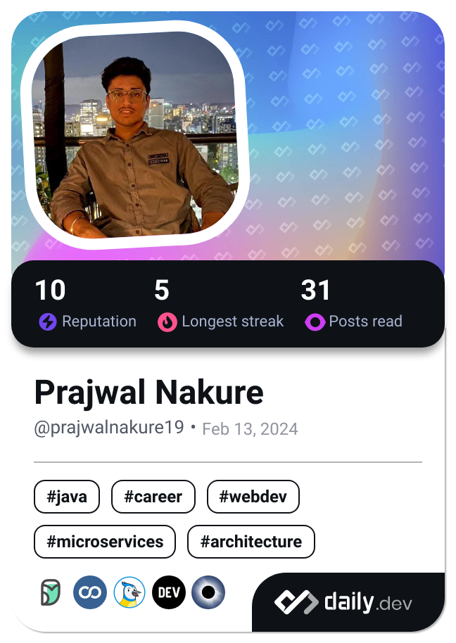 Prajwal Nakure's Dev Card