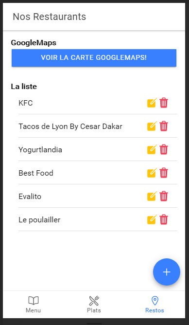 liste des restos