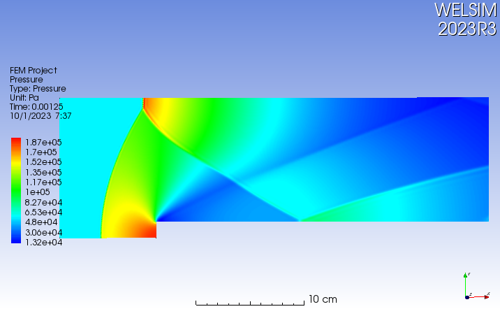 welsim_cfd2d_shockwave_result_pressure