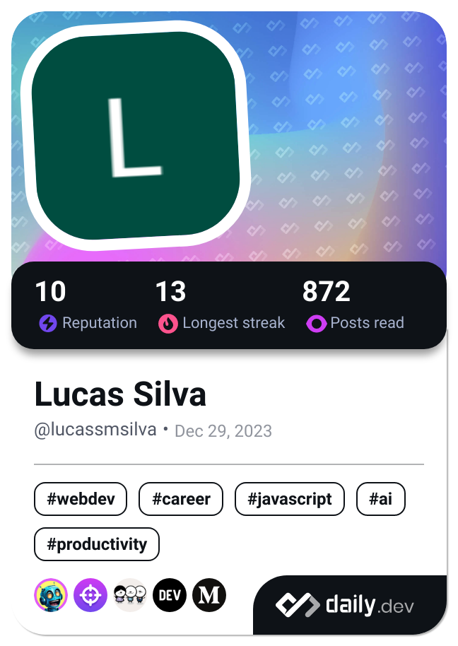 Lucas Silva's Dev Card