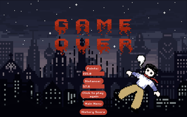 Game over screen