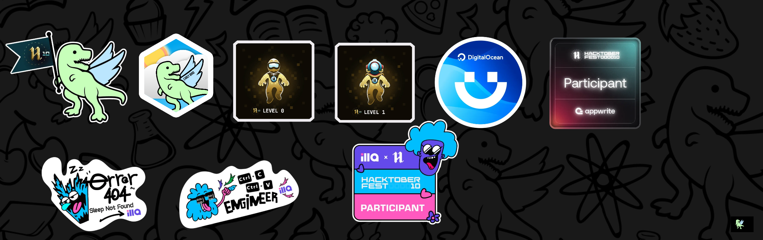 An image of @mprabhashmp's Holopin badges, which is a link to view their full Holopin profile