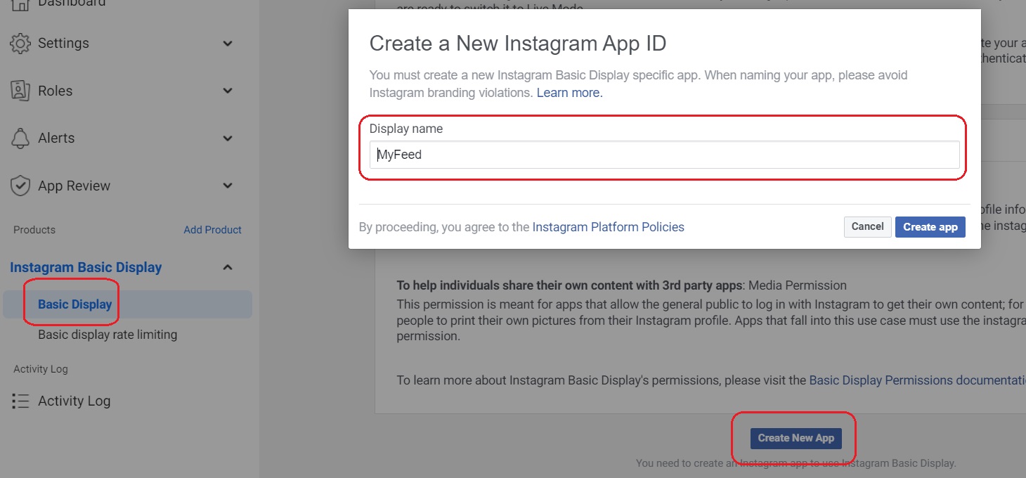 Instagram App Step 1