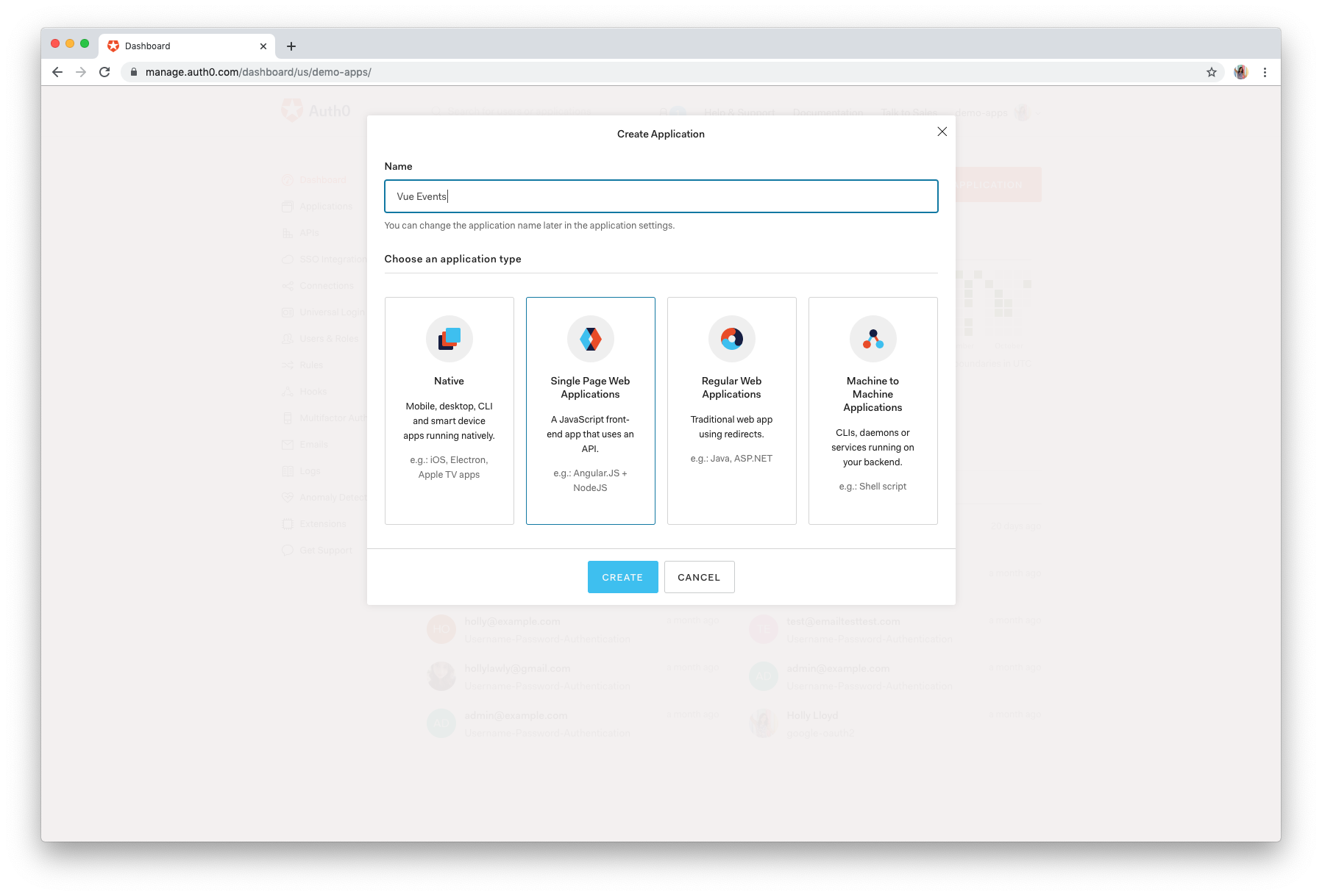 Auth0 Dashboard