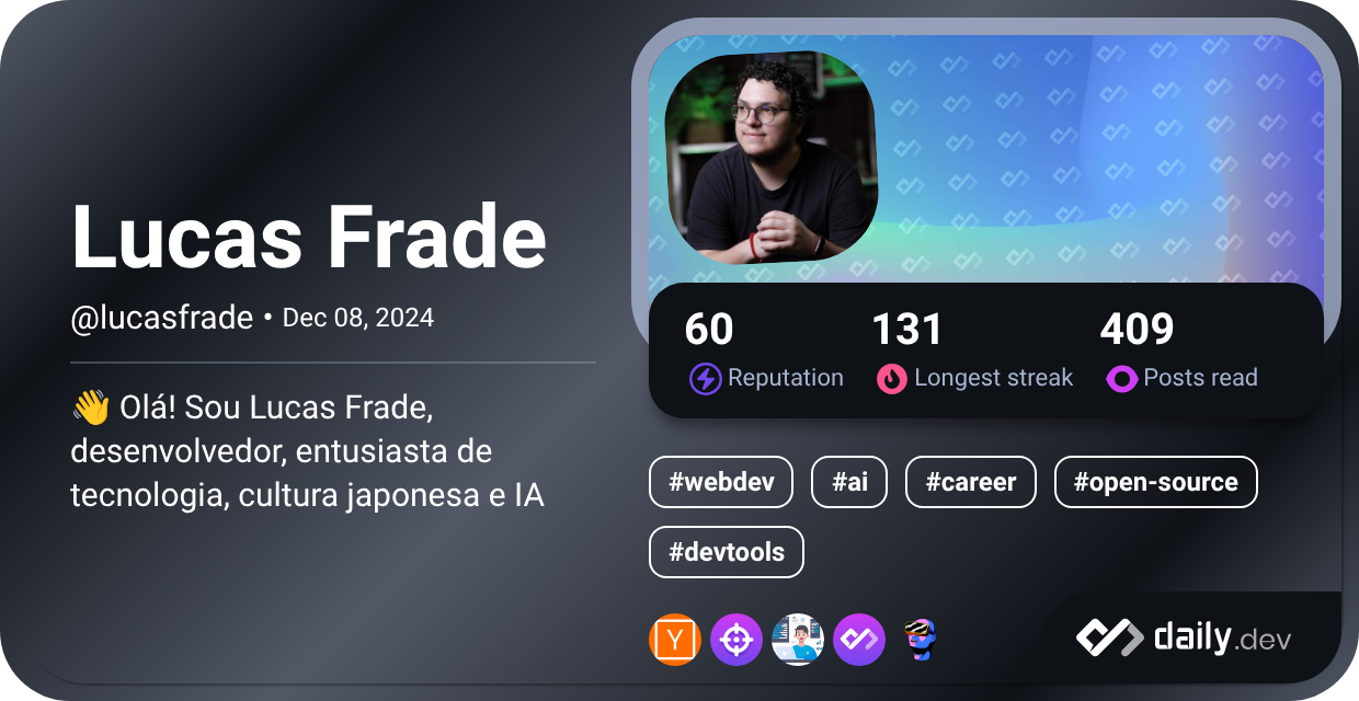 Lucas Frade's Dev Card