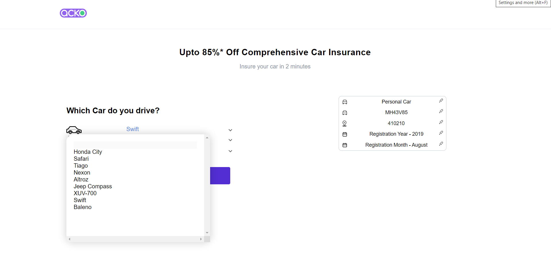 GitHub - ShwetaMane13/acko-clone: A team project to clone Acko car ...