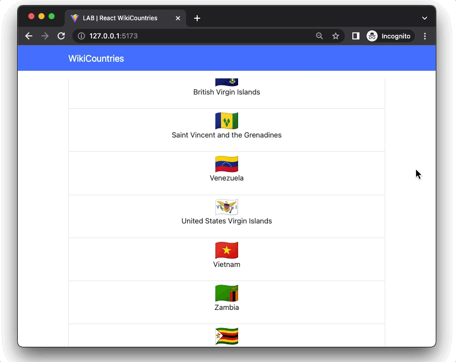 dynamic country details page and borders