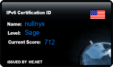 IPv6 Certification Badge for nullnyx