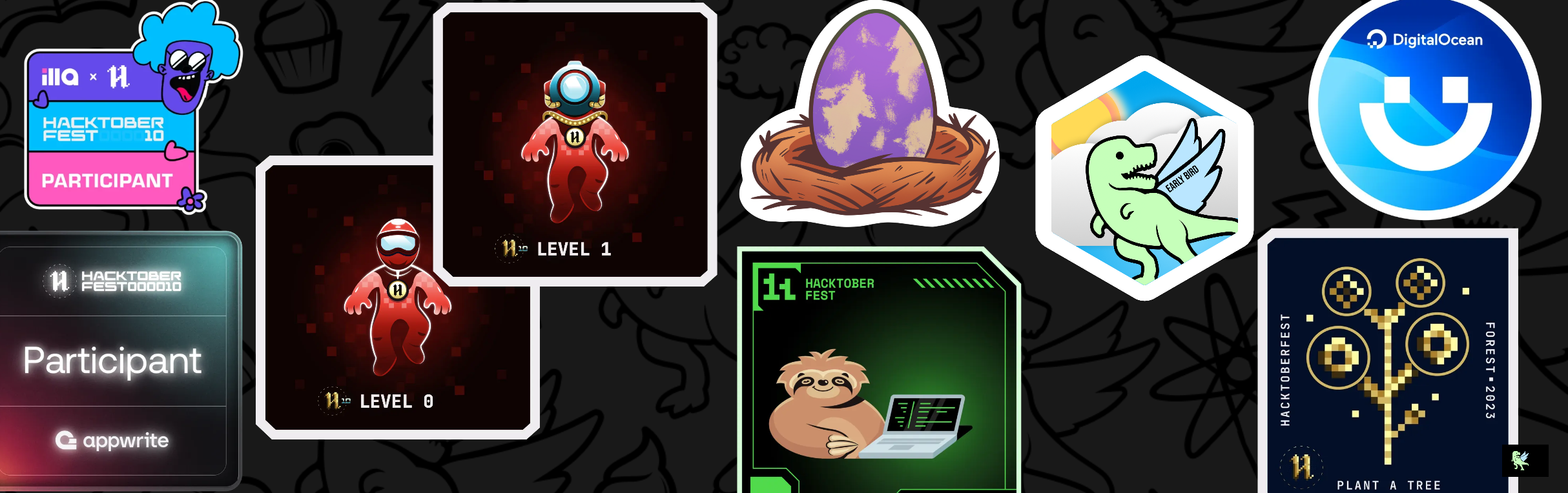 An image of @sanikakadamm's Holopin badges, which is a link to view their full Holopin profile