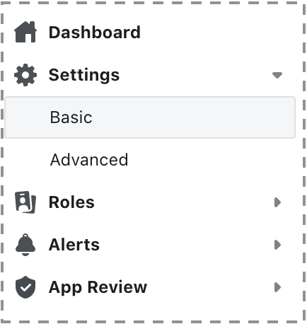 Settings menu
