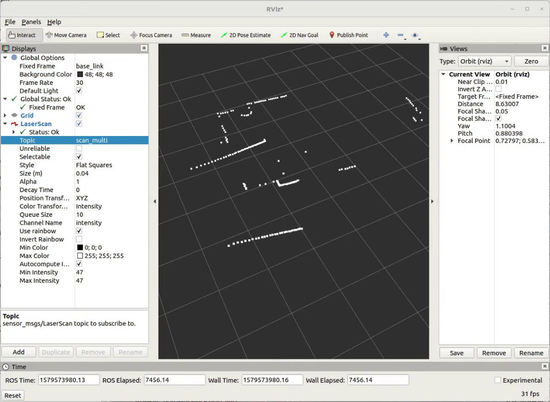 Merged laser scan in rviz