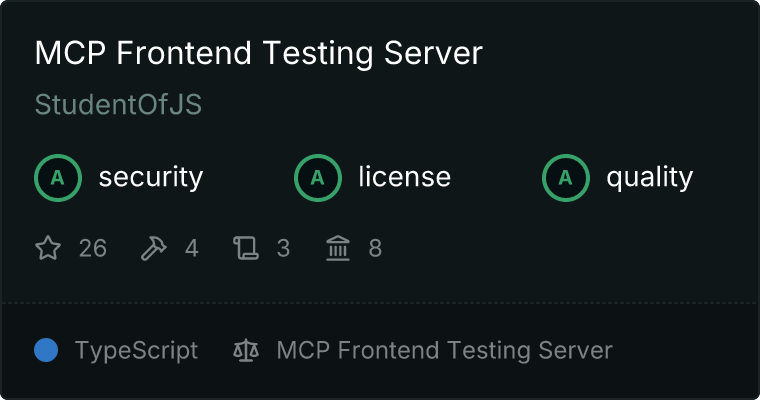 Frontend Testing Server MCP server