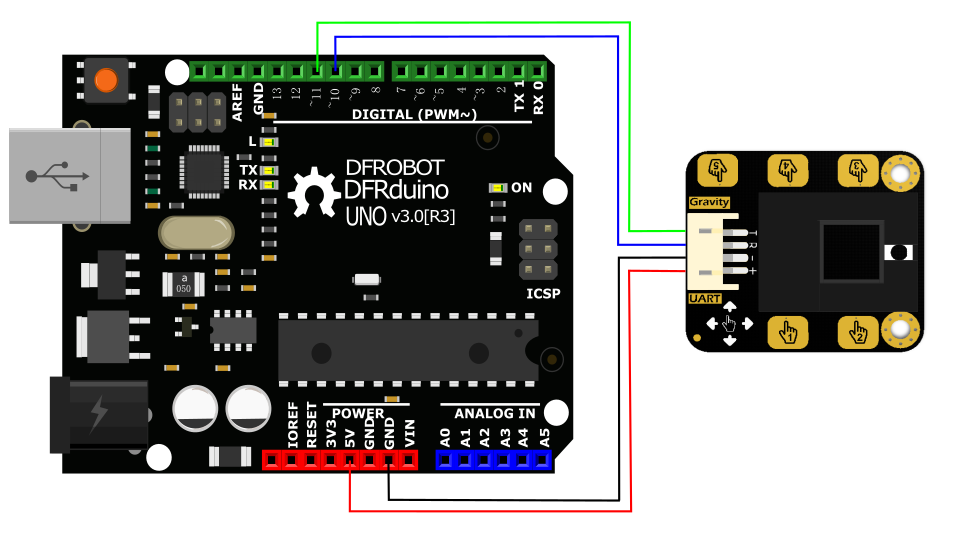 手势识别传感器arduino接线