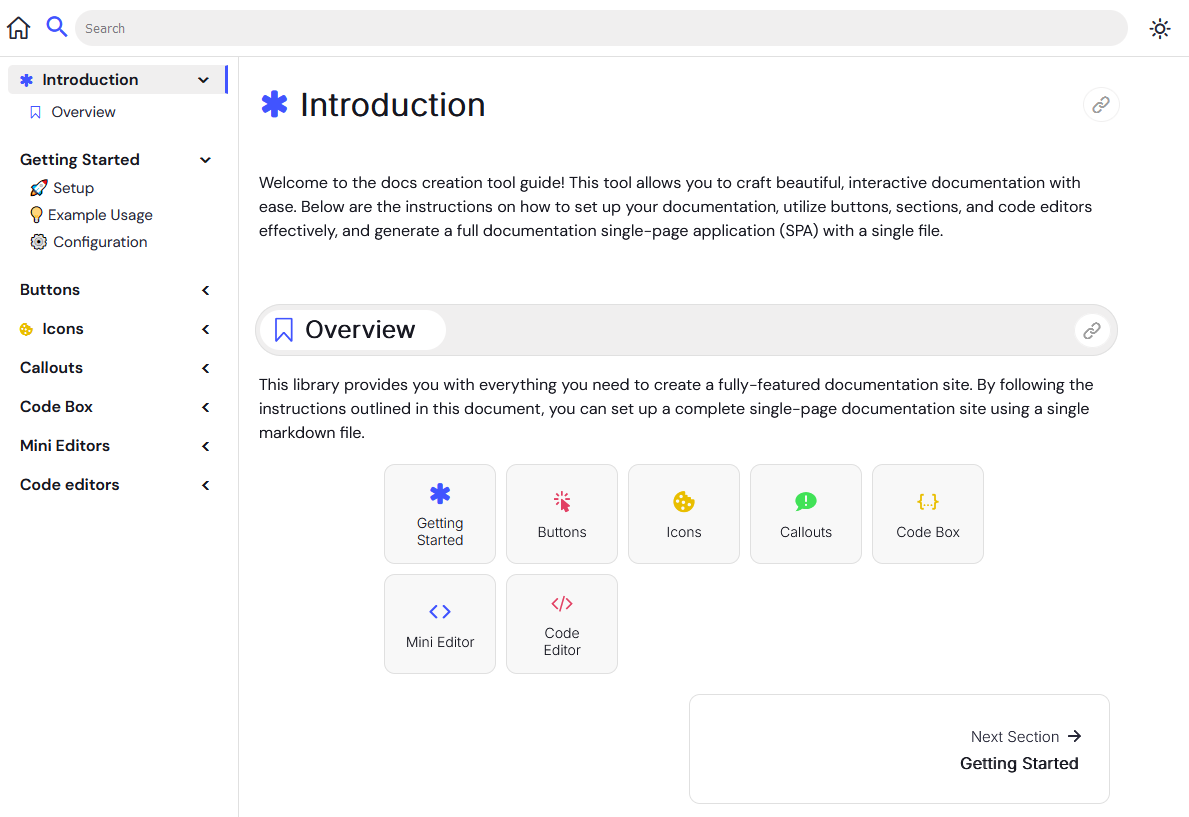 docs layout