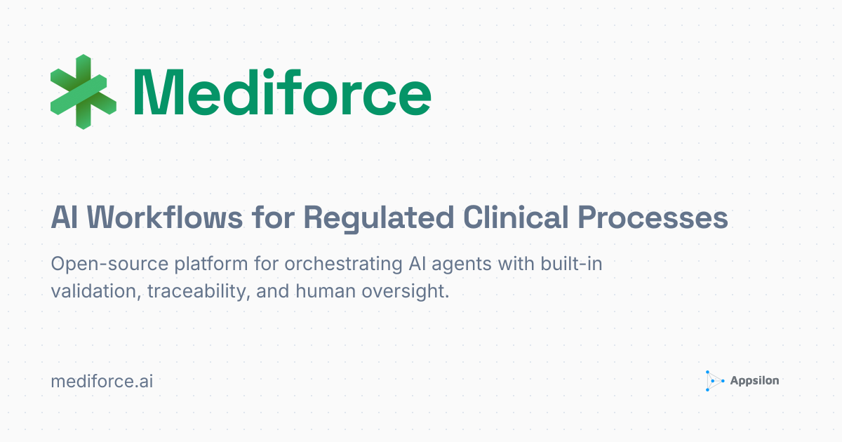 Mediforce. AI workflows for regulated clinical processes.