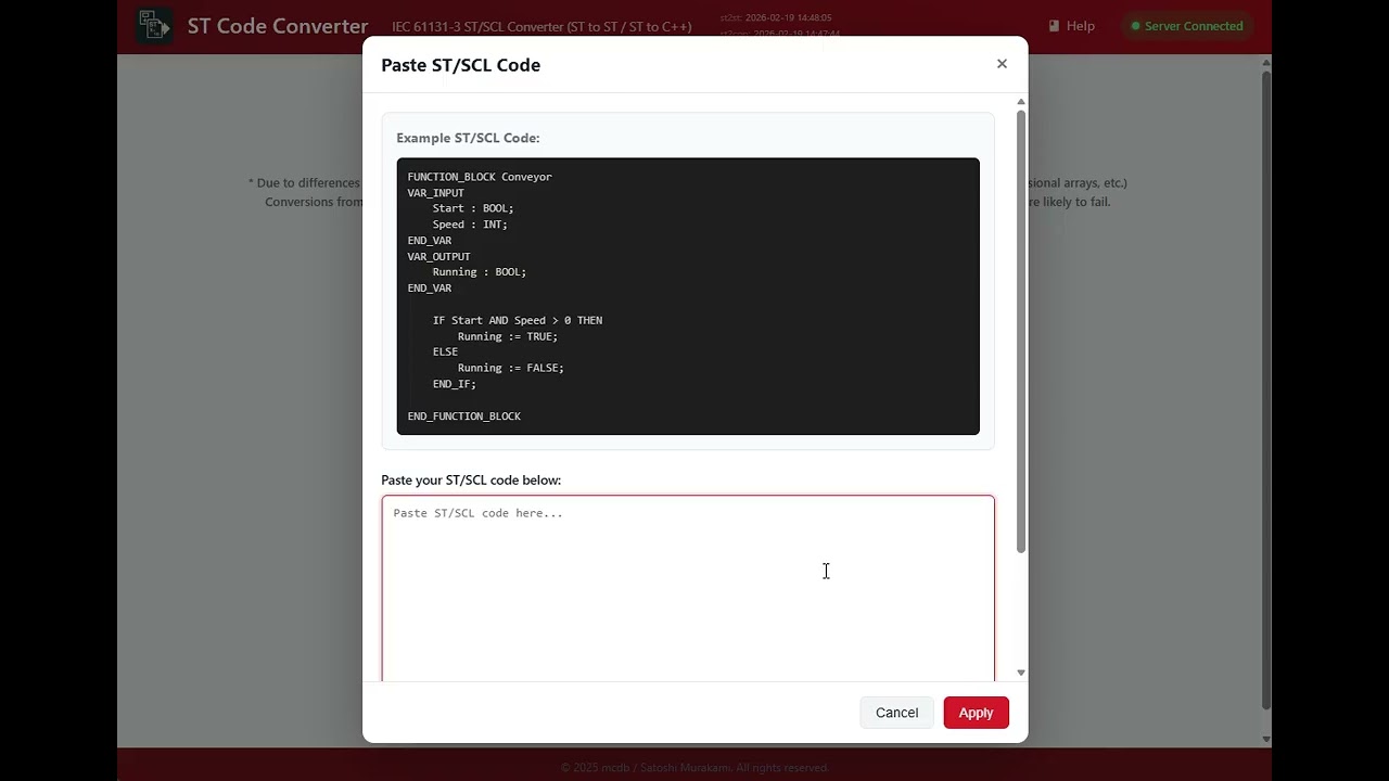 ST Code Converter Demo