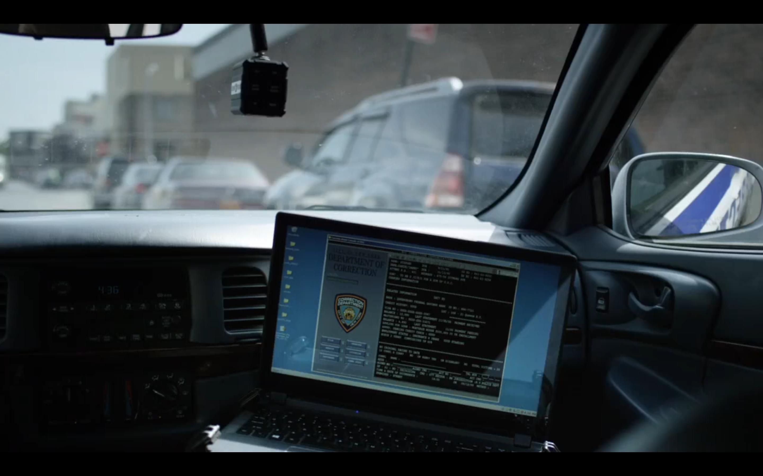 Closeup of a cop car's laptop uplink, :robot: screenshot 📷