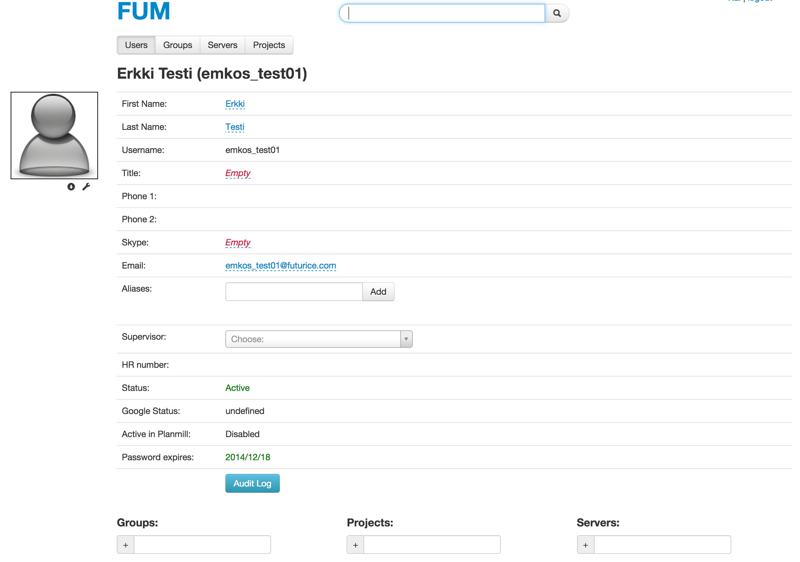 Profile view from FUM.