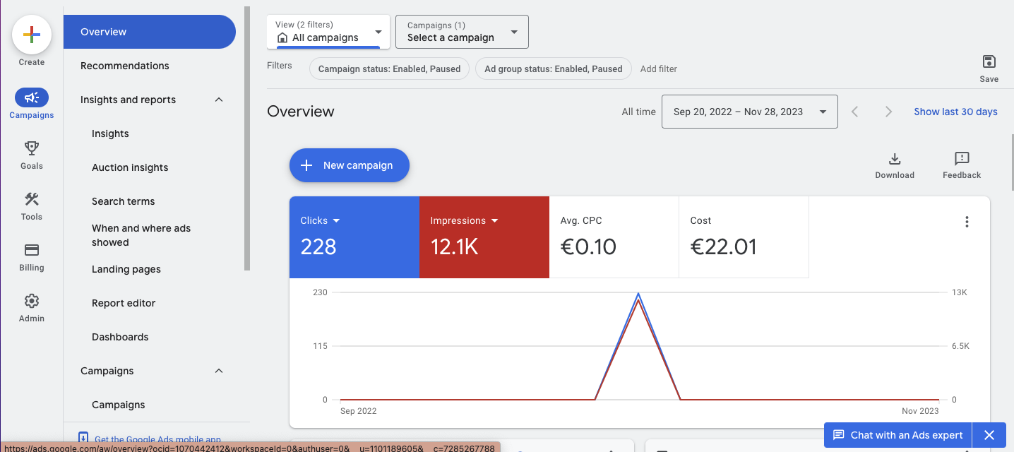 image of the Google ads platform