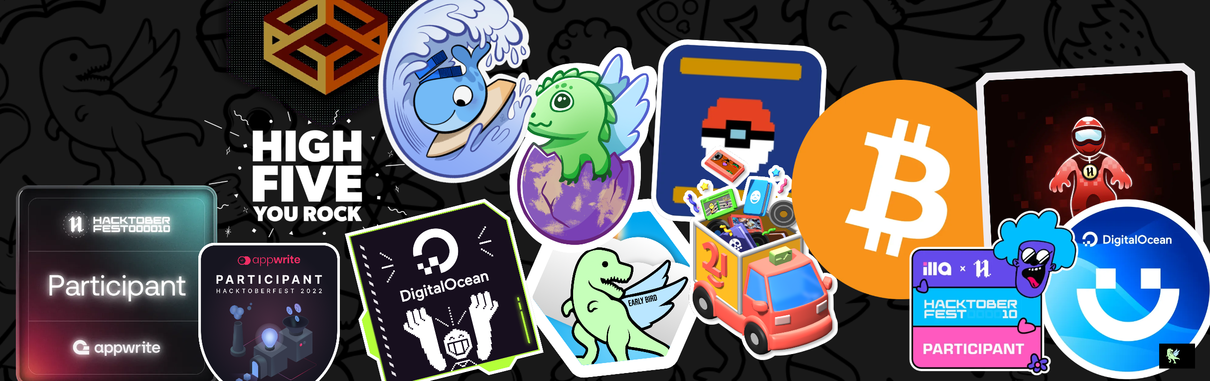 An image of @kyuubang's Holopin badges, which is a link to view their full Holopin profile