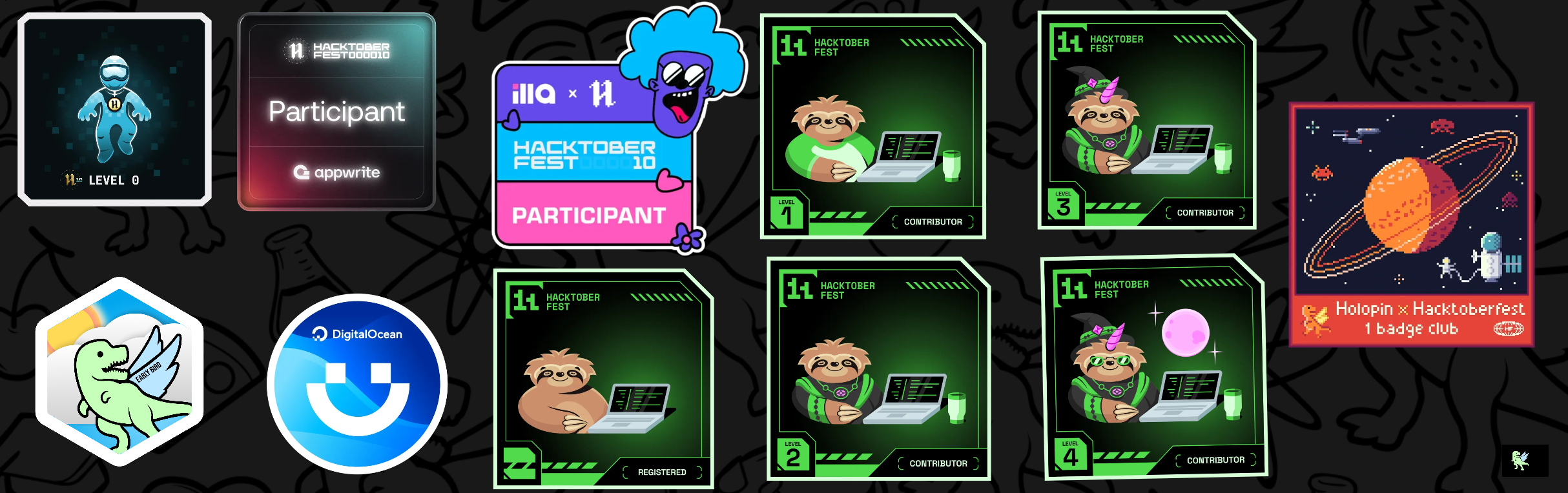 An image of @khushi505's Holopin badges, which is a link to view their full Holopin profile