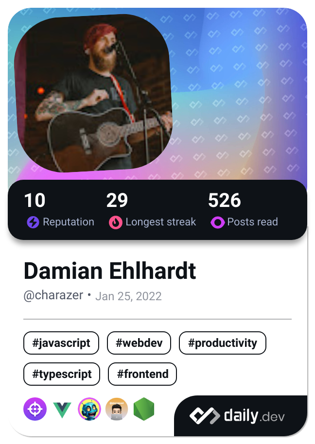 Damian Ehlhardt's Dev Card